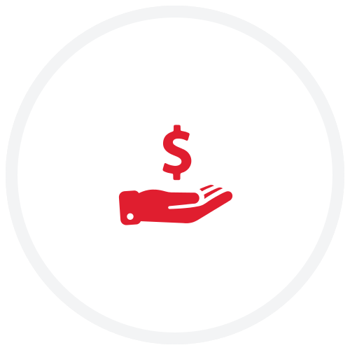 A hand witha money icon over it